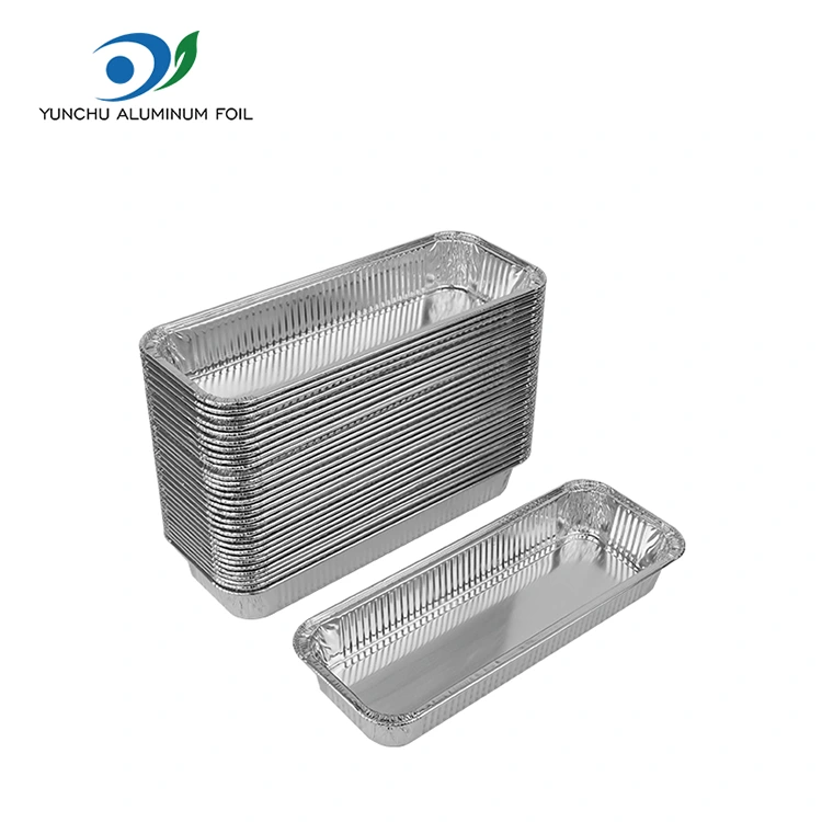 Obdélníkový pečený chléb stříbrný hliníkový fólii nádoby Obdélníkový pečený chléb stříbrný hliníkový fólii nádoby