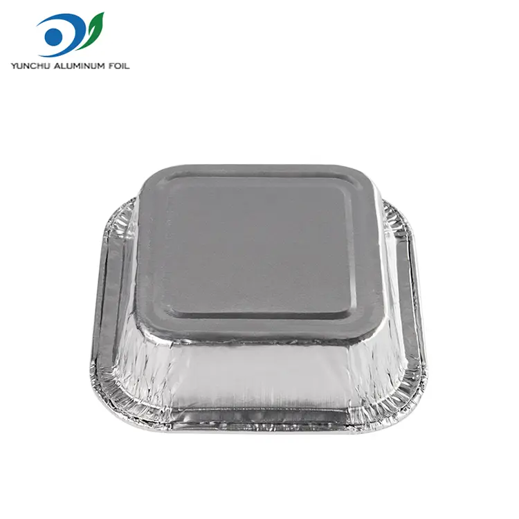 Square Cake Air Frityer Silver Hliníková fólie nádoby Square Cake Air Frityer Silver Hliníková fólie nádoby