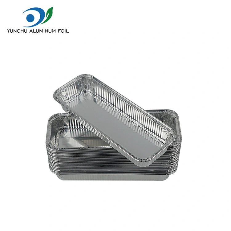 Obdélníkový pečený chléb stříbrný hliníkový fólii nádoby