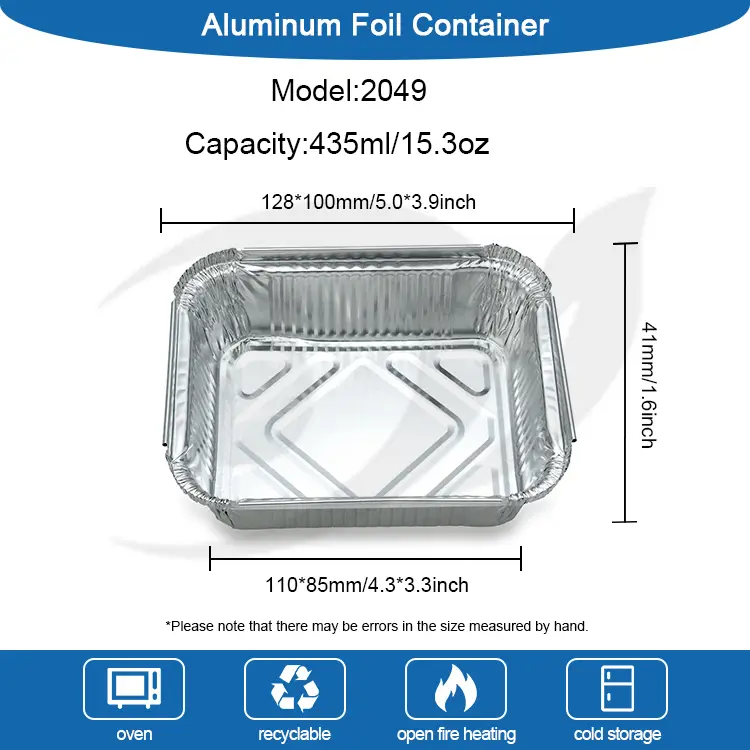 Obdélníkový grilovací nádoby na hliníkové fólii