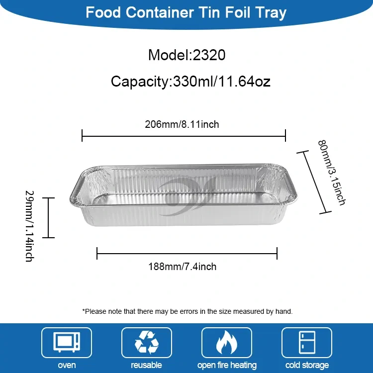 Obdélníkový pečený chléb stříbrný hliníkový fólii nádoby