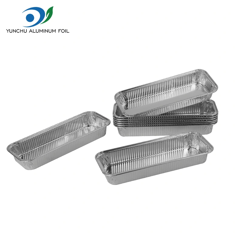 Obdélníkový pečený chléb stříbrný hliníkový fólii nádoby