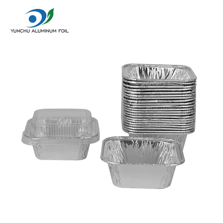 Square Air Frityer Pečení stříbrné hliníkové fólie nádoby