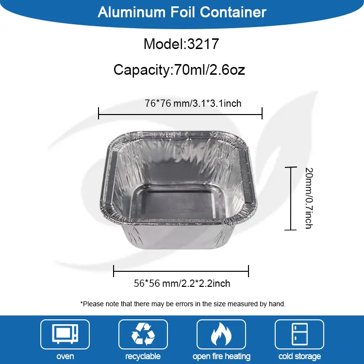 Square Cake Air Frityer Silver Hliníková fólie nádoby