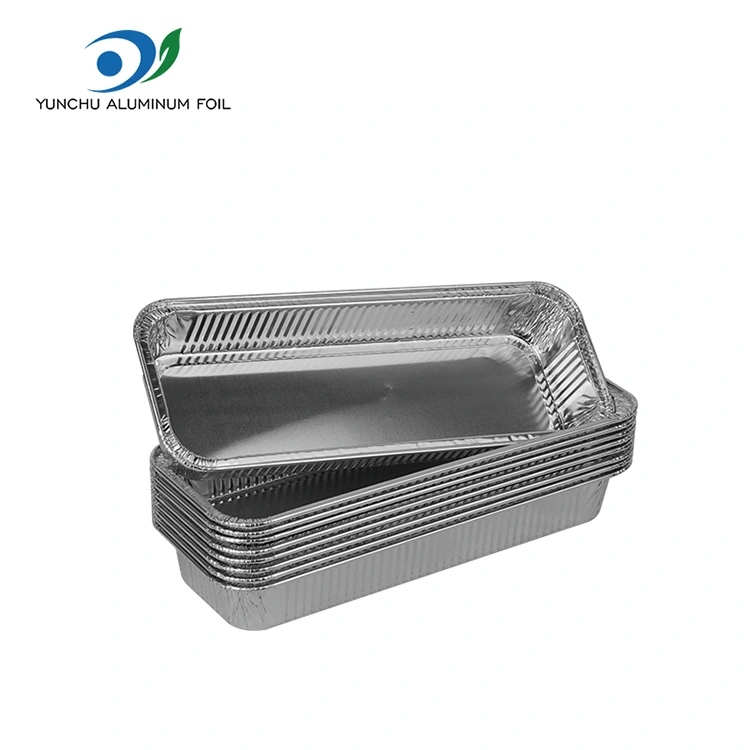 Obdélníkový pečený chléb stříbrný hliníkový fólii nádoby