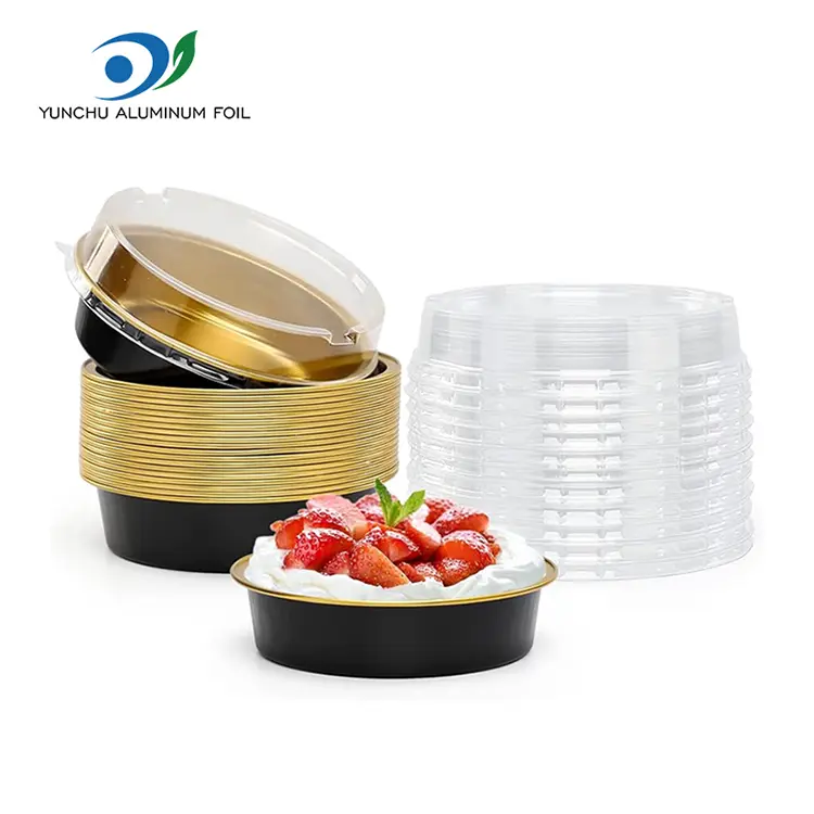 Jednorázové pečení balení kulaté hladké zvětšení hliníkových fólií kontejnerů Jednorázové pečení balení kulaté hladké zvětšení hliníkových fólií kontejnerů