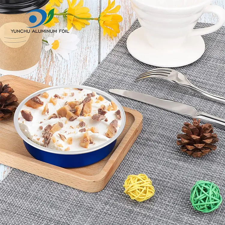 Jednorázové pečení balení kulaté hladké zvětšení hliníkových fólií kontejnerů