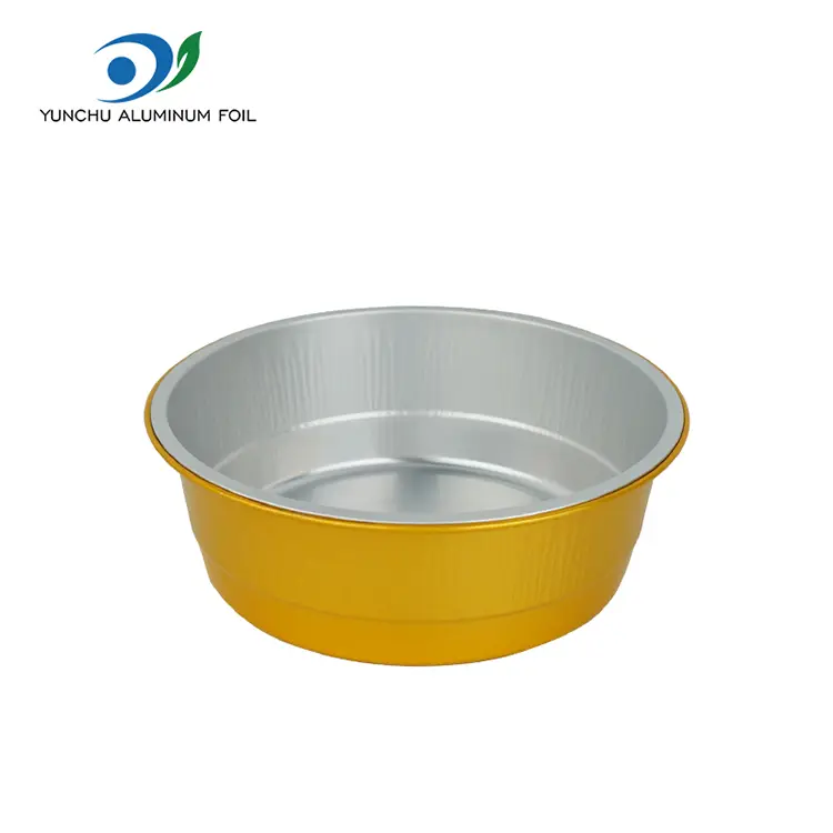 Jednorázové zlaté kulaté nádoby na hliníkovou fólii Jednorázové zlaté kulaté nádoby na hliníkovou fólii
