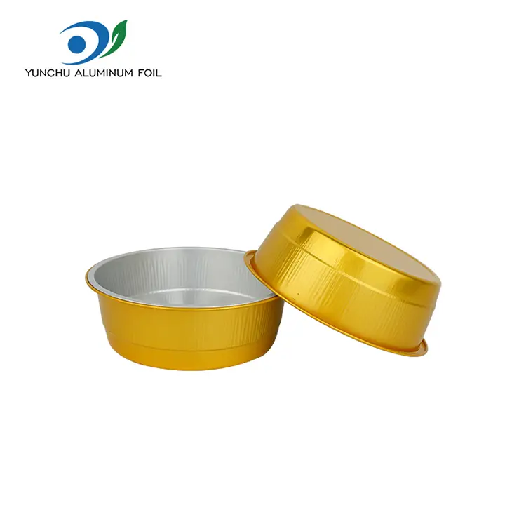 Jednorázové zlaté kulaté nádoby na hliníkovou fólii