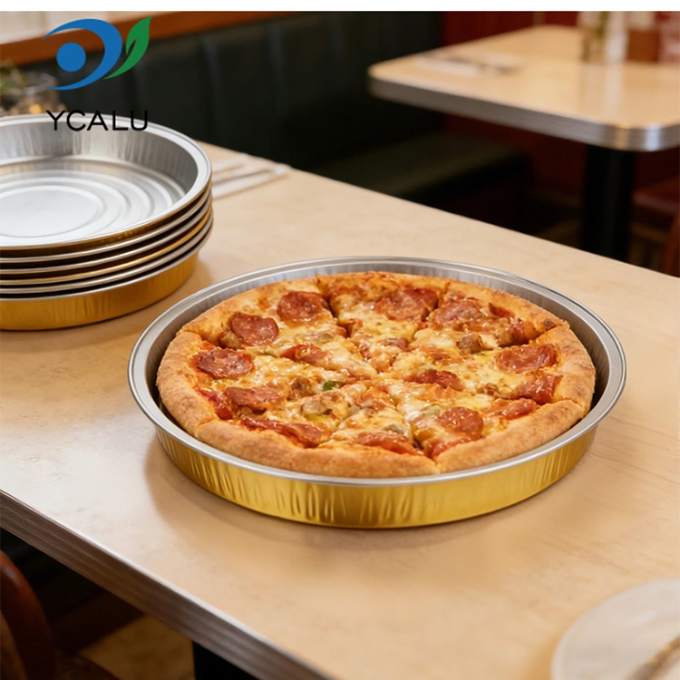 Jednorázové nádoby na pečení pizzy Kulaté nádoby z hliníkové fólie