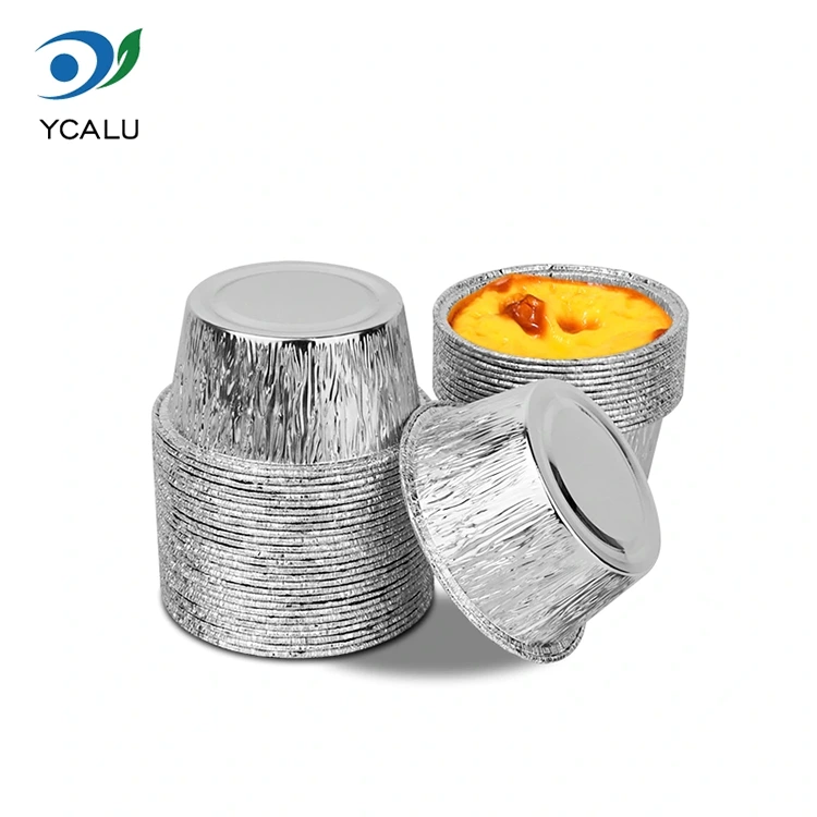 Jednorázový kulatý podnos na dorty Stříbrné hliníkové fóliové nádoby Jednorázový kulatý podnos na dorty Stříbrné hliníkové fóliové nádoby