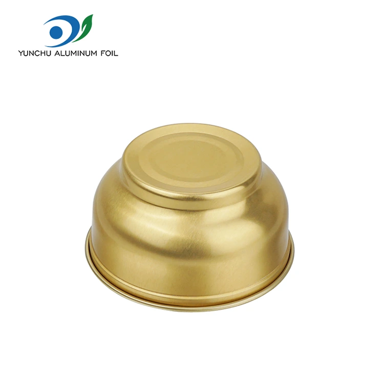 Jednorázové kulaté malé zlaté mísy hliníkové fólie nádoby