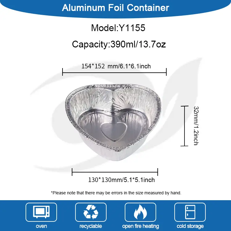 Srdeční koláč s sebou Silver Hliníková fólie