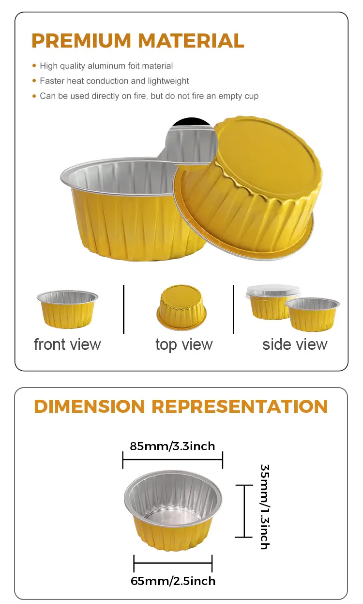 Round baked cakes Smoothwall Aluminum Foil Containers