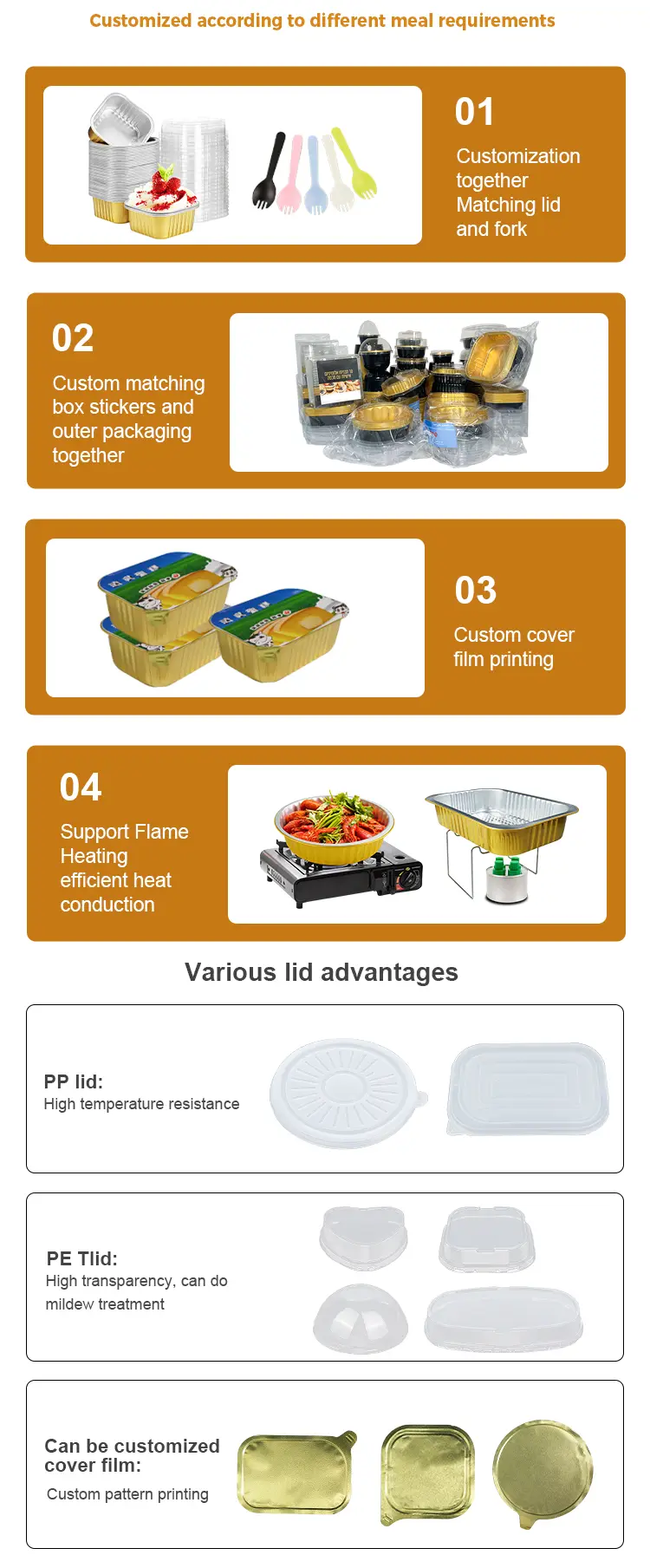 Square color baking Smoothwall Aluminum Foil Containers