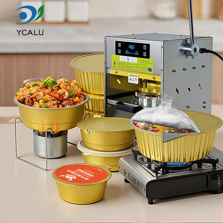 Ruční tepelný svařovací stroj se zlatými hliníkovými fóliovými kontejnery