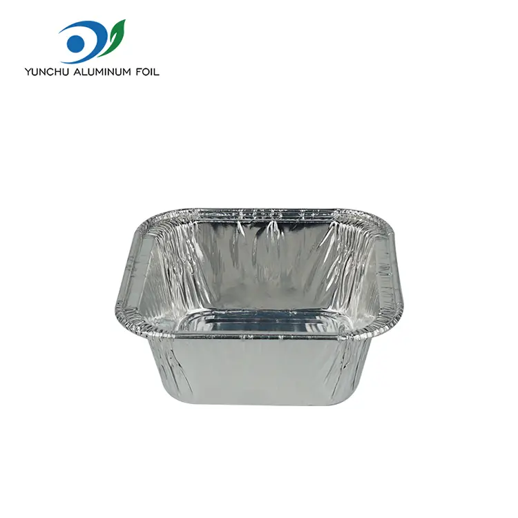 Mini Baked Cake Square Silver Hliníková fólie s potravinami nádoba