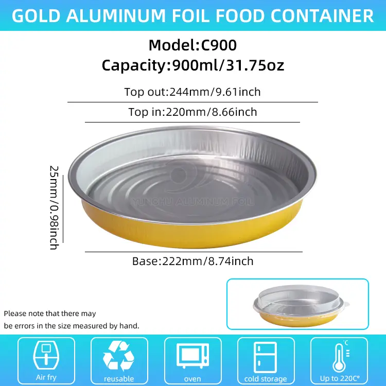 Plech na pečení pizzy kulaté nádoby na hliníkové fólie