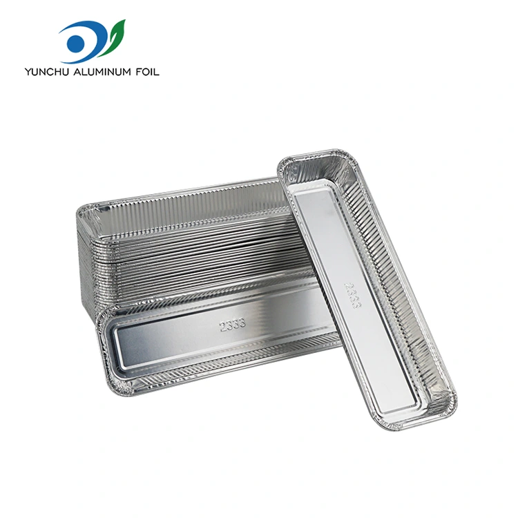 Obdélníkový chléb vzduchem fritéza stříbrná hliníková fólie nádoby Obdélníkový chléb vzduchem fritéza stříbrná hliníková fólie nádoby