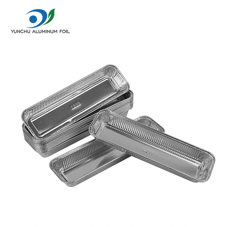 Obdélníkový chléb vzduchem fritéza stříbrná hliníková fólie nádoby