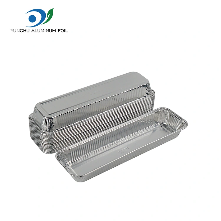 Obdélníkový chléb vzduchem fritéza stříbrná hliníková fólie nádoby