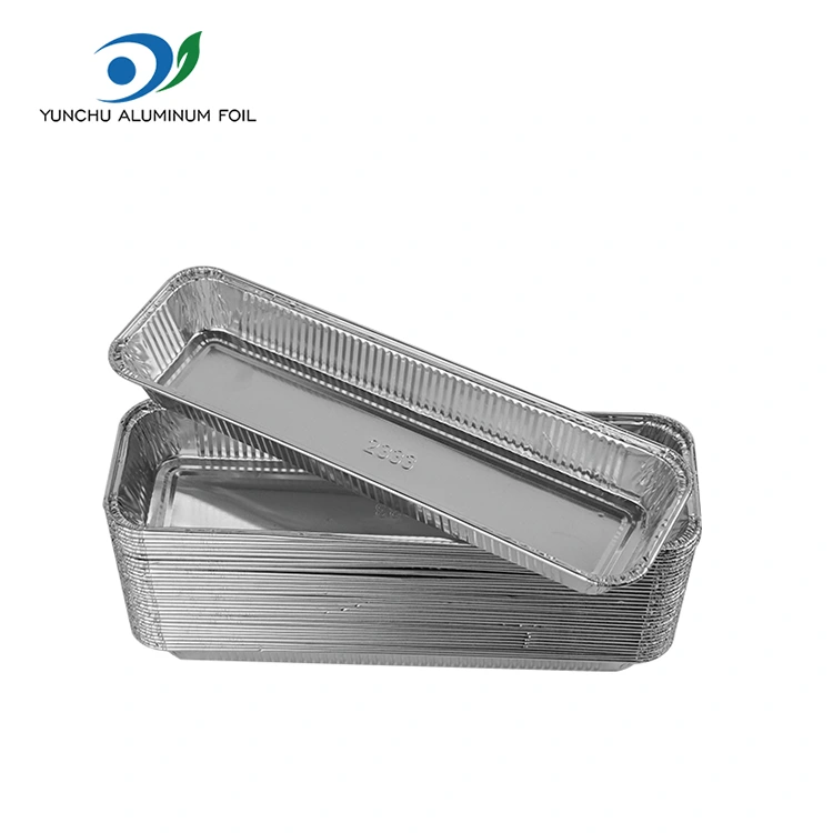 Obdélníkový chléb vzduchem fritéza stříbrná hliníková fólie nádoby