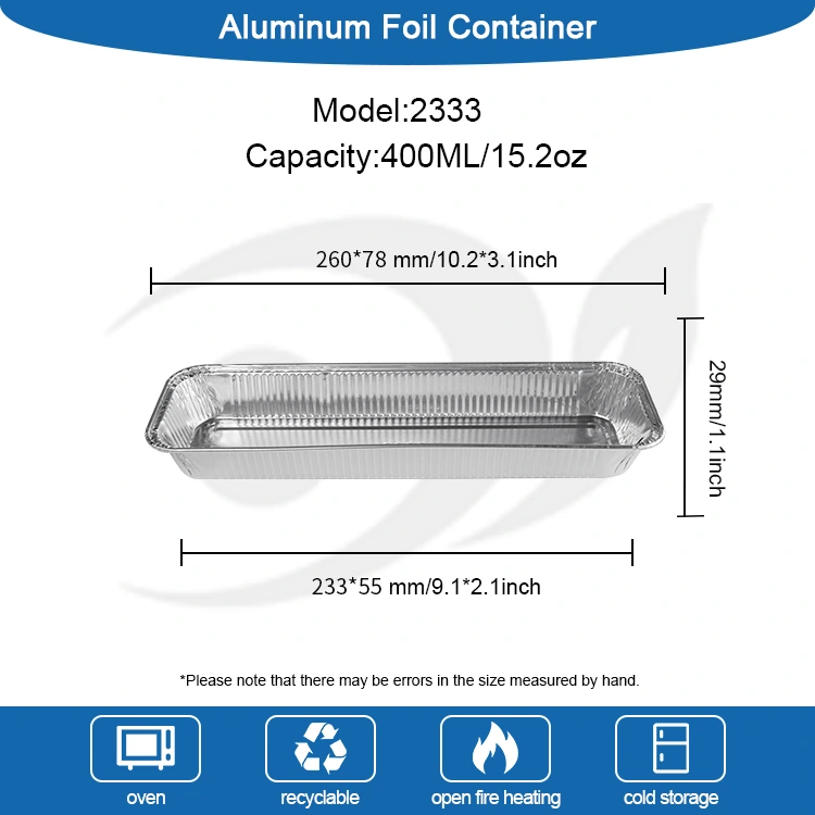 Obdélníkový chléb vzduchem fritéza stříbrná hliníková fólie nádoby