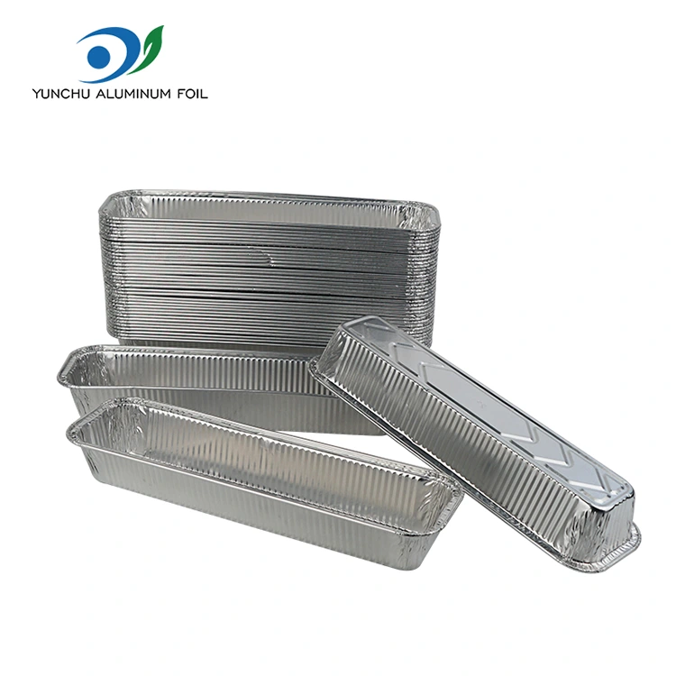 Obdélníkový chléb pečení stříbrné hliníkové fólie nádoby Obdélníkový chléb pečení stříbrné hliníkové fólie nádoby
