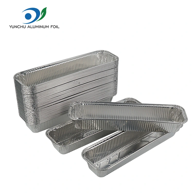 Obdélníkový chléb pečení stříbrné hliníkové fólie nádoby