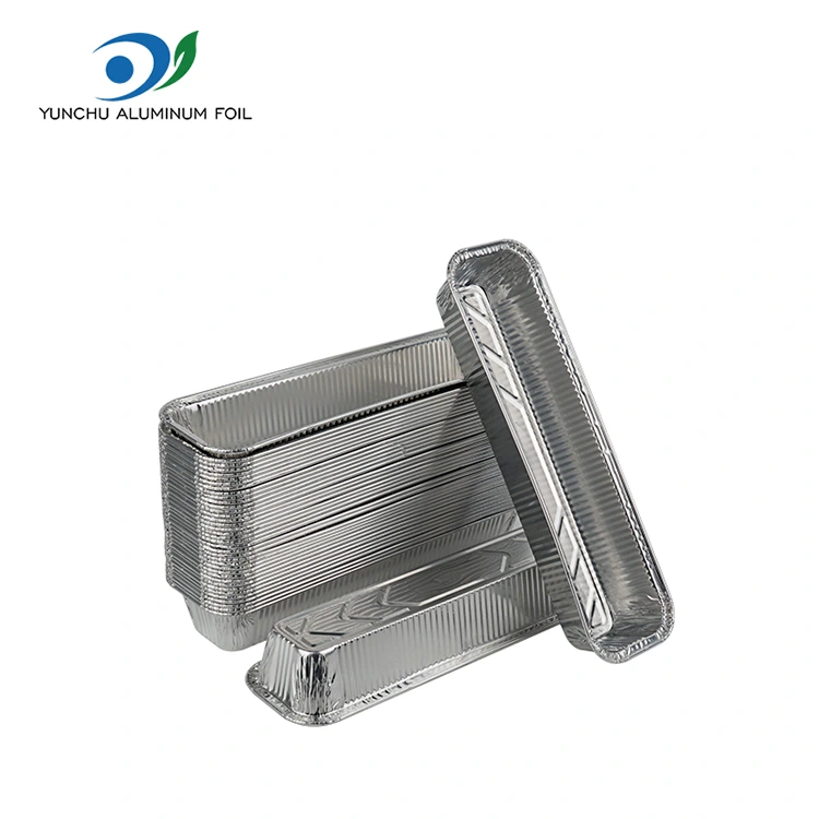 Obdélníkový chléb pečení stříbrné hliníkové fólie nádoby
