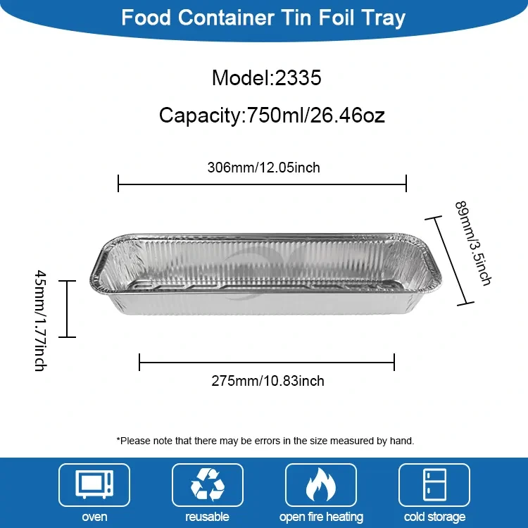 Obdélníkový chléb pečení stříbrné hliníkové fólie nádoby