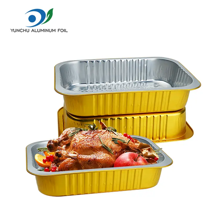 Obdélníkové zlaté nádoby na hliníkovou fólii Obdélníkové zlaté nádoby na hliníkovou fólii