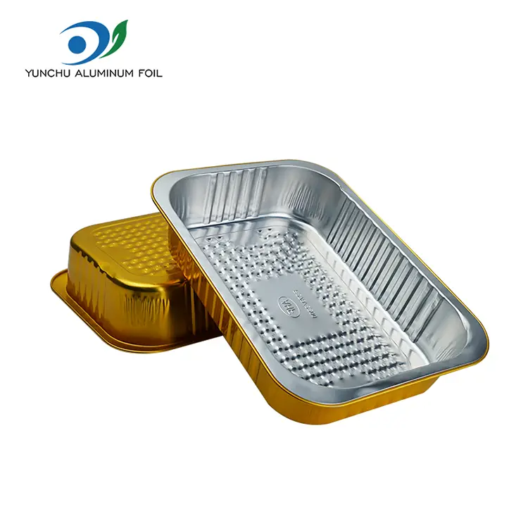 Obdélníkové zlaté nádoby na hliníkovou fólii