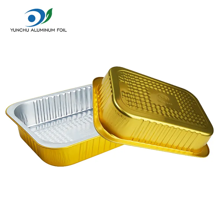Obdélníkové zlaté nádoby na hliníkovou fólii