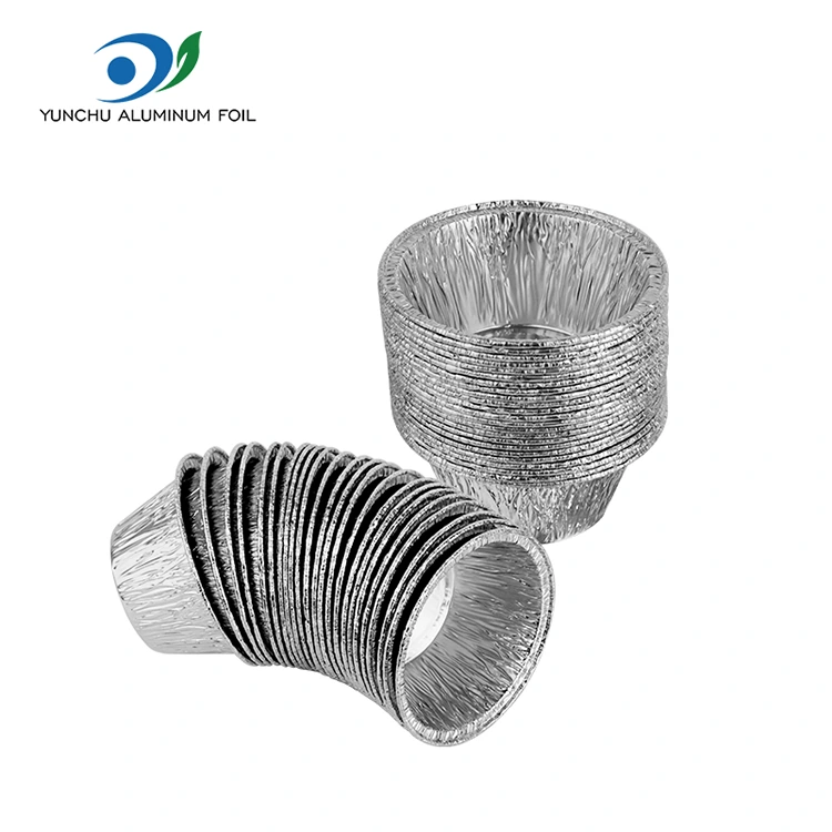 Kulatý pekař dort stříbrný hliníková fólie s potravinami nádoba