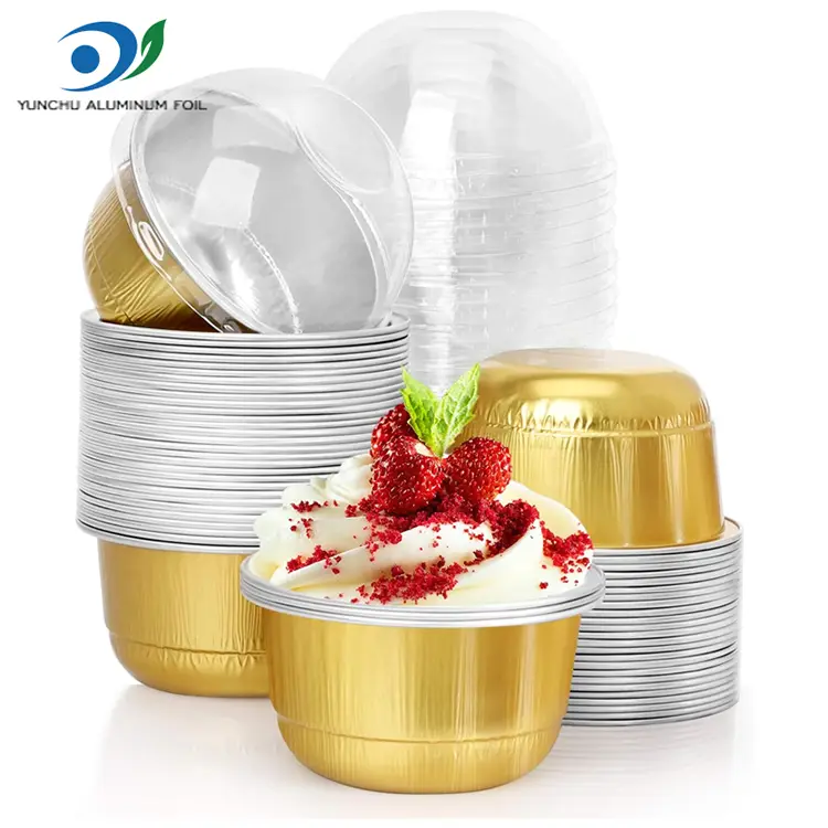 Zlatý dezertní pohár z hliníkové fólie – 150 ml kopulovitý tvar