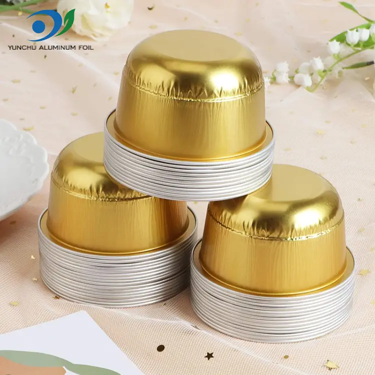 Zlatý dezertní pohár z hliníkové fólie – 150 ml kopulovitý tvar