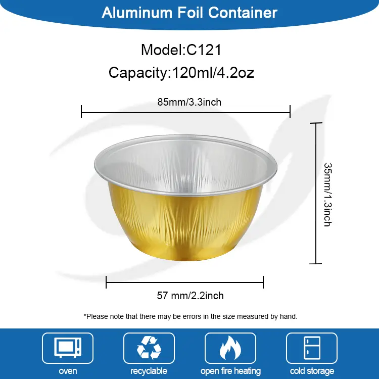 Kulatý dort barva hladké zváření hliníkových fólií nádoby