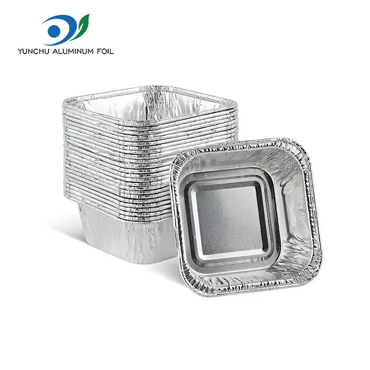 Square Air Frityer Pečení stříbrné hliníkové fólie nádoby