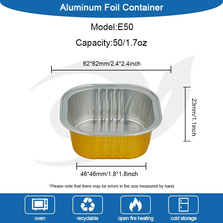 Čtvercové dezertní zapékací hrnky Smoothwall Aluminium Fool Containers